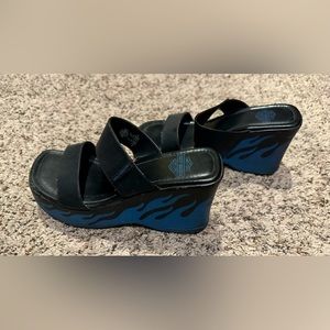 Harley-Davidson Women's Shoes Vtg Rare Harley Davidson Flame